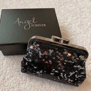 Victoria's Secret Women's Mini Black Sequined Clutch